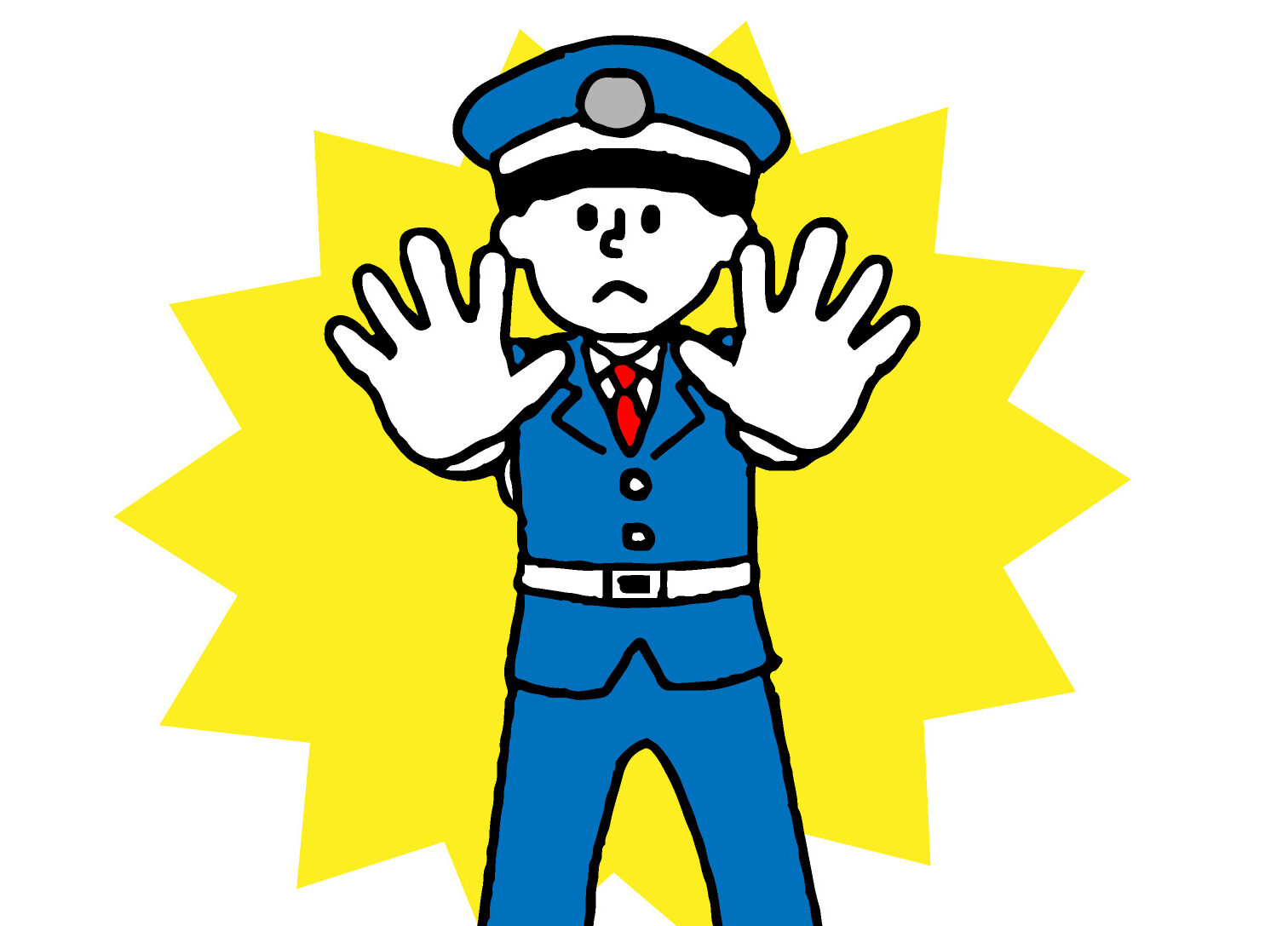 警備員・ガードマンの男性イラストセット（シンプル）